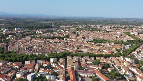 Narbonne-Narbona-Okzitanisch-Aude-Frankreich-Luftaufnahme-Sonniger-Tag